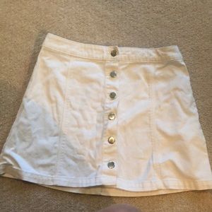 White Denim Skirt